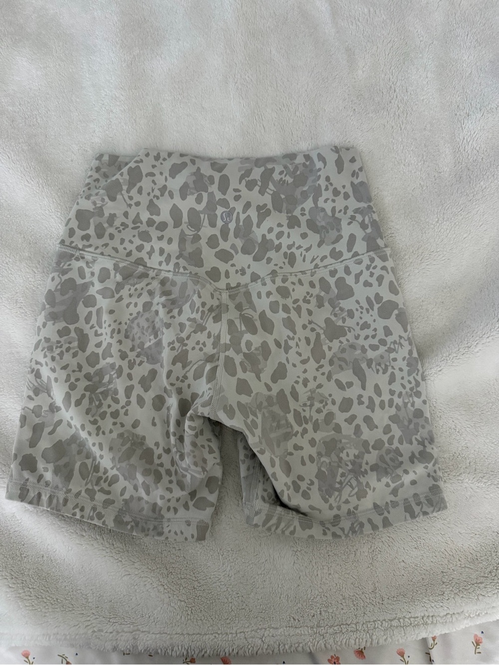 Women’s Gray Leopard Print Lululemon Biker Shorts
